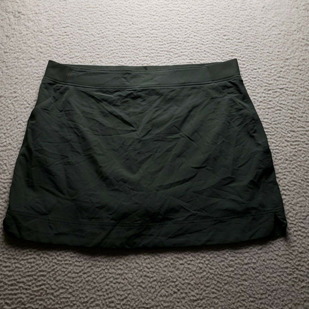 C9 Skort Womens Large Green Solid Athletic Lined Stretch Pockets Pull On
